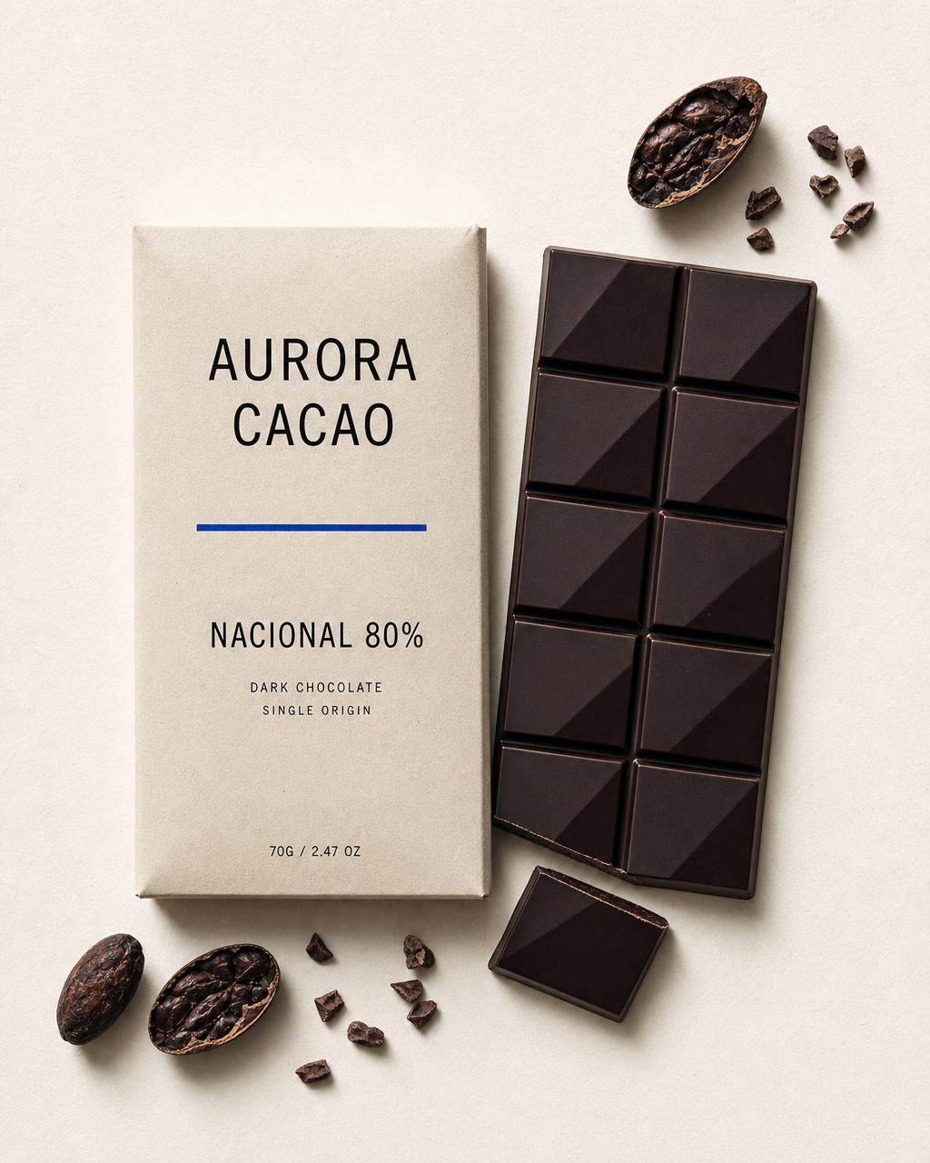 Tablette Aurora Cacao Nacional 80 %
