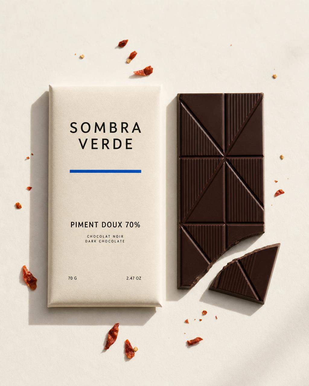 Tablette Sombra Verde Piment Doux 70 %